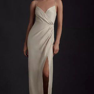 BHLDN Frey Silk Champagne Dress